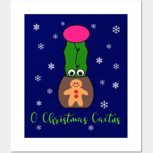 O Christmas Cactus - Hybrid Cactus In Gingerbread Man Pot Posters and Art